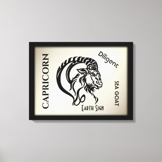 山羊座〔占星術の〕十二宮図記号 キャンバスプリント (正面)