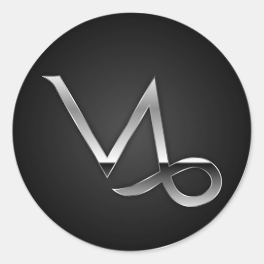 山羊座-〔占星術の〕十二宮図記号 ラウンドシール (正面)