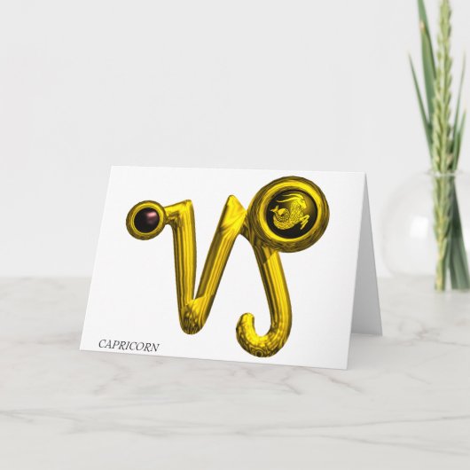 山羊座〔占星術の〕十二宮図誕生日 カード (正面)