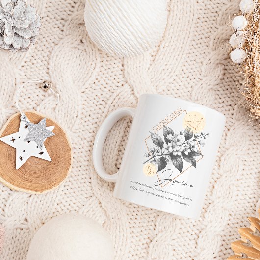 山羊座〔占星術の〕十二宮図誕生花月誕生日 コーヒーマグカップ