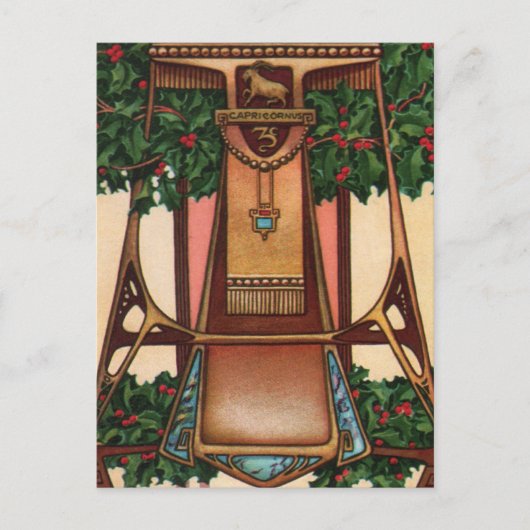 山羊座〔占星術の〕十二宮図 ポストカード (正面)