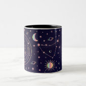 山羊座〔占星術の〕十二宮図 占星術の ツートーンマグカップ (中央)