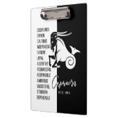 山羊座〔占星術の〕十二宮図 – 白黒クリップボードに署名 クリップボード (左)