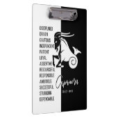 山羊座〔占星術の〕十二宮図 – 白黒クリップボードに署名 クリップボード (右)