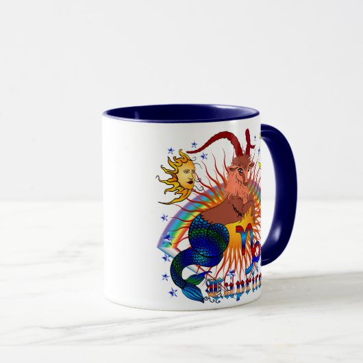 山羊座(占星術の)十二宮図V 1 マグカップ (正面右)