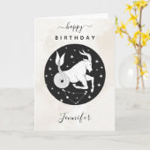 山羊座 占星術 十二星座 ホロスコープ エレガント カード (黄色い花)