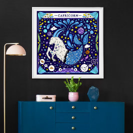 山羊座:「山野望」〔占星術の〕十二宮図 ポスター