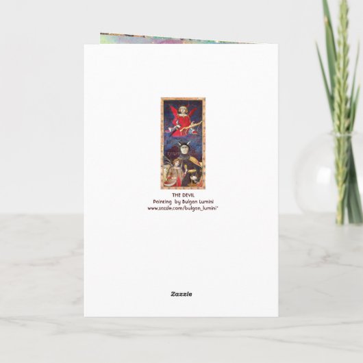 山羊座、悪魔、タロット星占い〔占星術の〕十二宮図誕生日 カード (裏面)