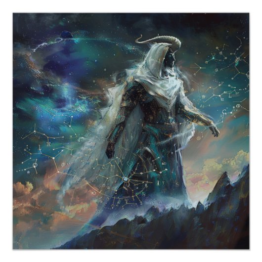 山羊座（戦略家）〔占星術の〕十二宮図看板ポスター ポスター (正面)