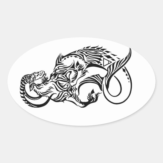 山羊座 楕円形シール (正面)
