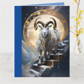 山羊座Ascend to Greatness -ハッピーバースデー カード (黄色い花)