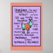 山羊座wordcloudポスター ポスター (正面)