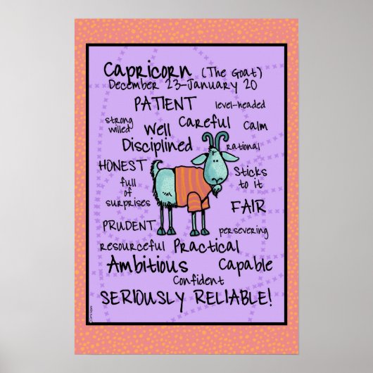 山羊座wordcloudポスター ポスター (正面)