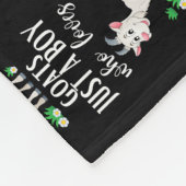 山羊(やぎ)が大好きな男の子に贈られる フリースブランケット (角)