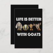 山羊、山羊、山羊愛好家の方が、人生は良い。 サンキューカード (正面/裏面)