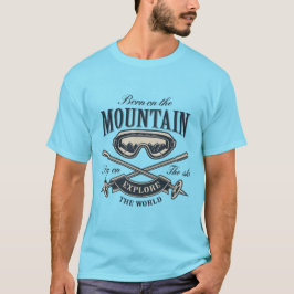 山育ちの楽しいスキーデザイン Tシャツ