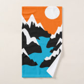 山脈が流れる川の風景 バスタオルセット (ハンドタオル)