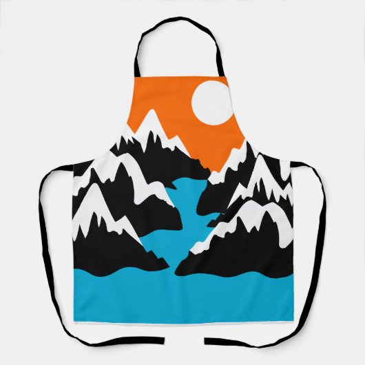 山脈に沿った山脈の川の風景 エプロン (正面)