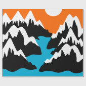 山脈に沿った山脈の川の風景 ラッピングペーパー (フラット)