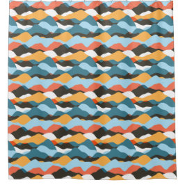 山脈の波 シャワーカーテン