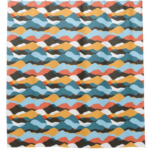山脈の波 シャワーカーテン (正面)
