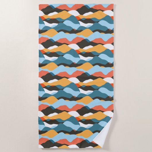 山脈の波 ビーチタオル (正面)