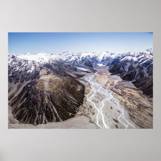 山脈の空中表示 ポスター (正面)