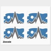 山脈アイコン 長方形シール (シート)