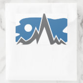 山脈アイコン 長方形シール (バッグ)