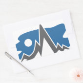 山脈アイコン 長方形シール (封筒)