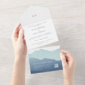 山脈結婚 オールインワン招待状 (貼ってはがせる)