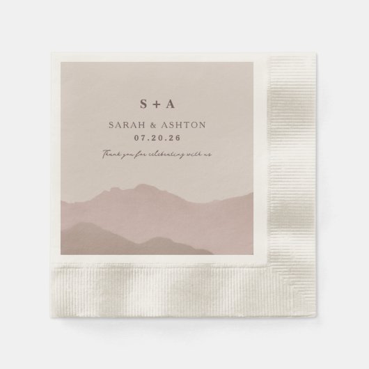 山脈結婚 縁ありカクテルナプキン (正面)