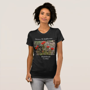 山脈野生の花の自然テーマのTシャツペイントブラシ Tシャツ