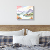 山脈 | エアリー自然水彩風景 キャンバスプリント (インサイチュ (寝室))