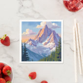 山脈 水彩 自然 絵画 スタンダードカクテルナプキン (インサイチュ)