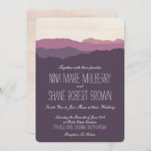 "山脈"結婚式招待状5"x7"紫 招待状 (正面/裏面)