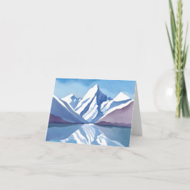 山脈 | 青 水彩風景 カード
