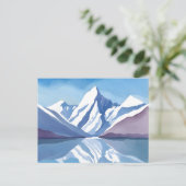 山脈 | 青 水彩風景 ポストカード (スタンド正面)