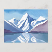 山脈 | 青 水彩風景 ポストカード (正面)