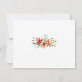 山腹の牧草地ワイルドフラワーズウォーター結婚カラー 出欠カード (裏面)