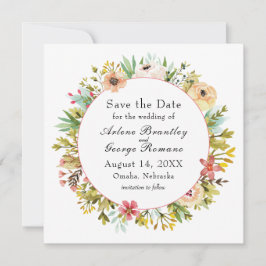 山腹ワイルドフラワーウォータカラ結婚ーの セーブザデート