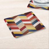 山自然カラフル形 スクエアペーパーコースター (アングル)