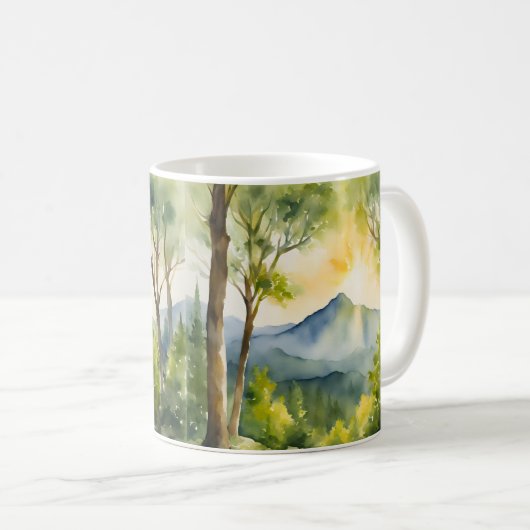 山自然サンライズランドスケープウォーターの色 コーヒーマグカップ (正面右)