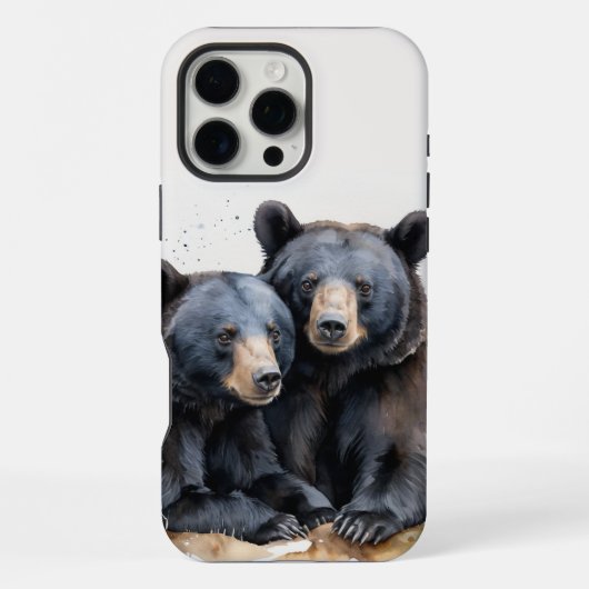 山自然ワイルダネス山黒クマ iPhoneケース (裏面)