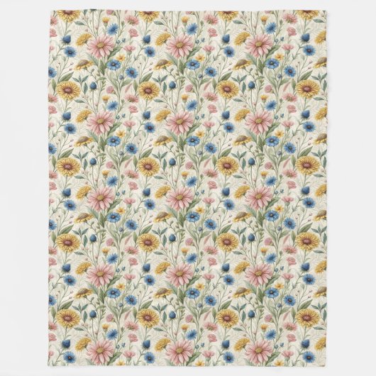 山花が女性に夢のような贈り物をする フリースブランケット (正面)