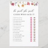 山花が彼女がブライダルシャワーの試合を言った (正面)