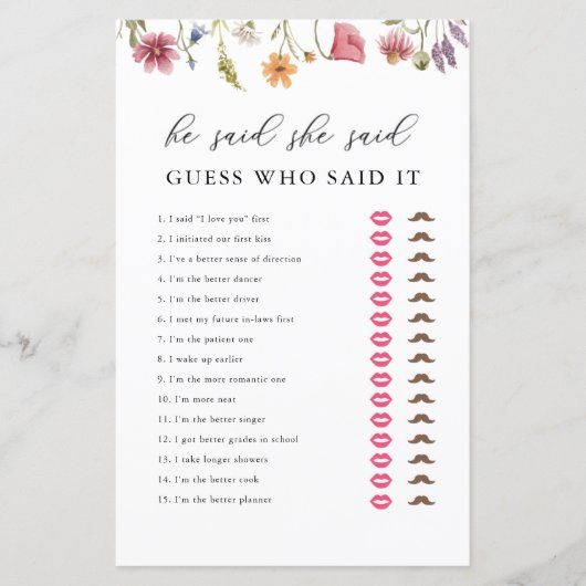 山花が彼女がブライダルシャワーの試合を言った (正面)