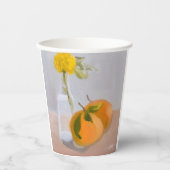 山花とオレンジ 紙コップ (正面)