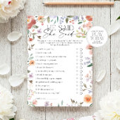 山花と言って、彼女はブライダルシャワーゲームを言った 招待状