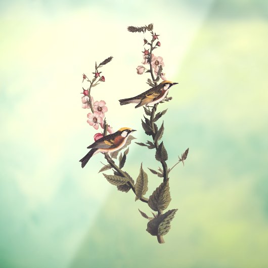 山花に咲く栗の鳥 ウィンドウサイン (シート3)